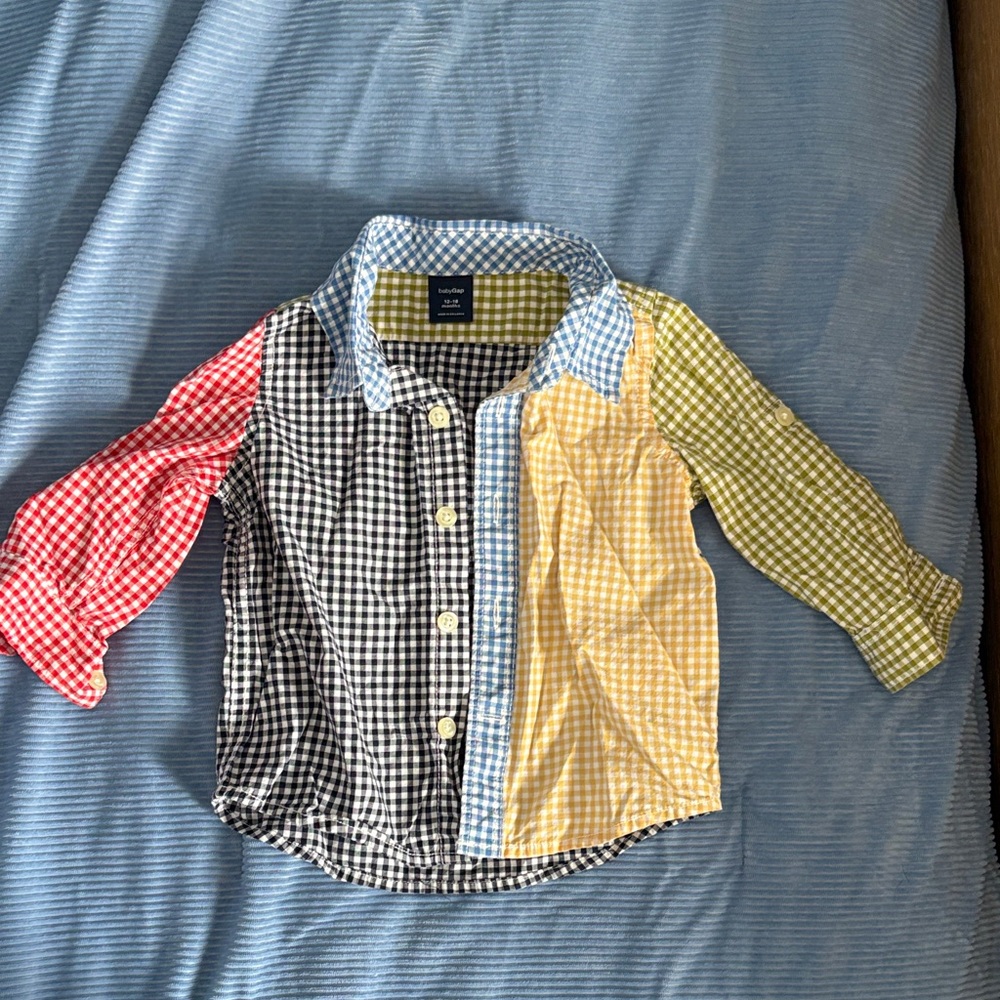 Baby Gap Multicolor Gingham Button-Up Shirt
